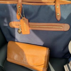 Navy Blue Coach Bag w/wallet